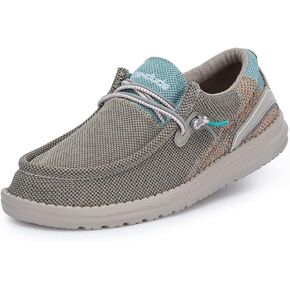 Hey Dude Men's Wally Hawk White Black Size 10 | Men’s Shoes | Men's Lace Up Loafers | Comfortable & Light-Weight in Kuwait