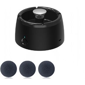 2 in 1 Air Purifier Multifunctional Smokeless Ashtray USB Rechargeable Ash Tray Electronic Ashtray with Filter, Best for Home Office (Black/Black)