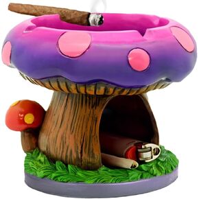 YukaBa Fantastical Mushroom House Ashtrays with Storage - Cool Ashtrays for Weed Smokers and Bong Users with Smoking Accessories Collection