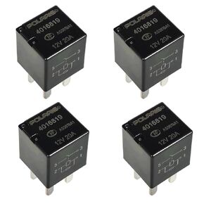 4PCS 12VDC 20A 4-Pin Automotive Relay Kit - Compact High-Performance Power Relays Compatible for Polaris Vehicles