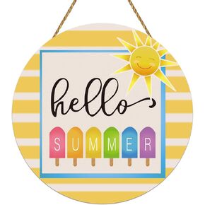 Summer Decor Summer Door Decor Popsicle Hanging Decorations Wooden Front Door Hanger Door Sign for Wall Office Indoor Home Decorations