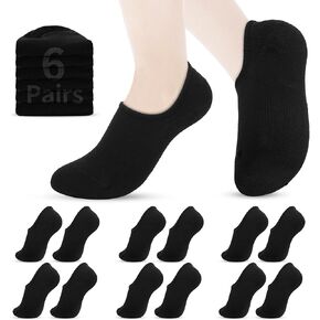 VOROLO No Show Socks for Womens,Low Cut Ankle Non Slip Flat Boat Invisible Liner Cushion Athletic Socks
