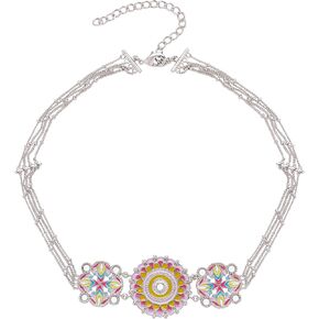 Color Blast Colorful Cascade Multi-Strand Brass Necklace, 18+2.5"