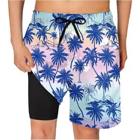 Arssm Boys Swim Trunks with Compression Liner King