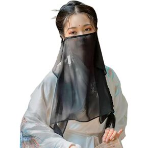 Chinese Hanfu Face Veil Sheer Chiffon Face Scarf Mask Women's Hanfu Costume Accessories