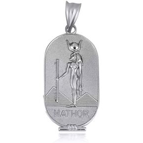 Claddagh Gold Hathor الأم المصرية آلهة الحب والجمال والقوة الأنثوية قلادة قلادة حقيقية صلبة .925 الفضة الاسترليني