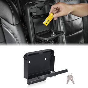 MAIKER Metal Center Console Hidden Organizer Box with Lock Compatible with Jeep Wrangler JL/JLU 4XE Gladiator JT 2018-2025, Interior Storage Accessories Armrest Storage Box