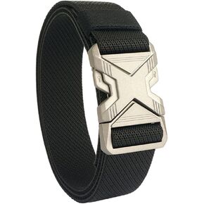 Mens Tactical Belt 1.34" Wide Stretch Elastic Webbing Military Style Golf Belts