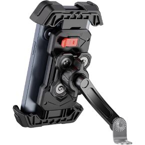 Motorcycle Phone Mount Holder 2025 [Dual Vibration Dampener] - Phone Holder for Motorcycle Rearview Mirror with 360° Rotation for iPhone 16/15/ 14/13 Pro Max, 4.5-7.2 Inch Smartphone