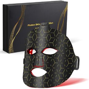 Red Light Therapy for Face, 7 Modes Portable Led Face Mask Light Therapy with Remote, Near-Infrared 850nm Wavelength with Timing Function for Anti-Aging Skincare at Home and Travel
