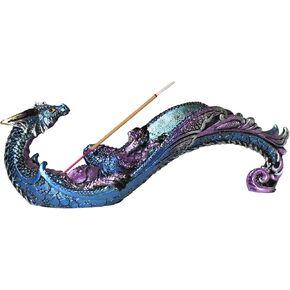 تمثال التنين ببخور الموقد ، حامل البخور للعصي ، حامل عصا البخور ، Sting Stick Stand للديكور المنزلي (Dragon الأزرق)