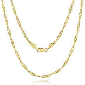 2.7MM 14K Gold Necklaces for Womens Gifts for Birthday 14K Gold Chain for Mens Necklace Stack Elegance in Every Twist Singapore Dainty Golden Necklace for Women Non Tarnish 16-24IN