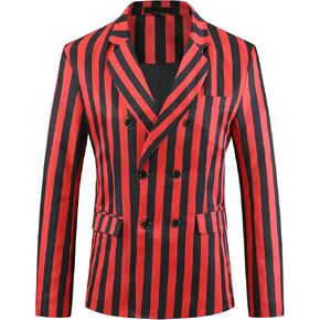 Lars Amadeus Striped Blazers for Men's Peak Lapel Sports Coat Double Breasted Business Stripes Suit Jacket in Saudi Arabia