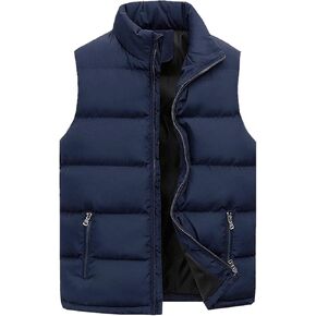 ZHUER Men's Winter Padded Puffer Vest Outdoor Stand Collar Sleeveless Jacket Warm Casual Work Travel Quilted Waistcoat Unisex in Kuwait