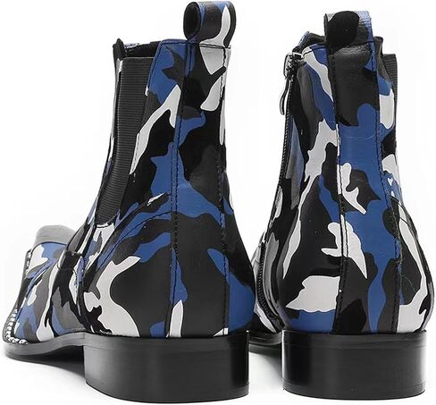 Mens Western Boots Leather,Stylish Zipper Dress Chelsea Boots,Metal Tip Boots for Men in Saudi Arabia