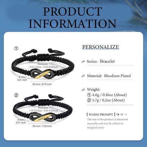 Valentine's Day Bracelet- Couples Bracelets His and Hers Matching Bracelets LanM Personalized Birthstone Bracelets for Women Men Custom Bracelet for Couples with Names for Girlfriend Boyfriend Valentine's Day Gifts in Kuwait