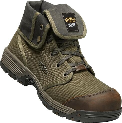 KEEN Utility Men's Roswell Mid Height Composite Toe Canvas Work Boots, Military Olive/Black Olive, 7 in Saudi Arabia