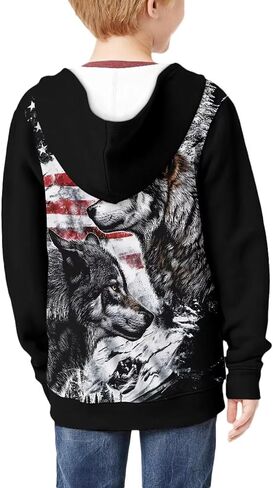 Boys Full-Zip Hoodie Size 6-16 Casual Long Sleeve Hooded Sweatshirts Fall Jacket in Saudi Arabia
