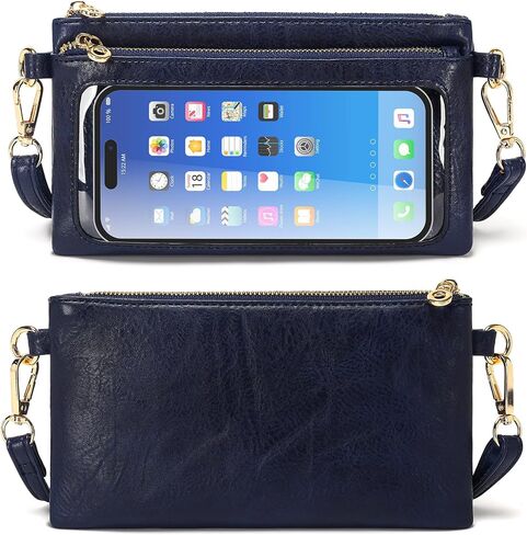 Women's Wallets Leather Small Crossbody Bag Wristlet Clutch Purse Slim Ladies Phone Bags with Shoulder Wrist Straps in Kuwait