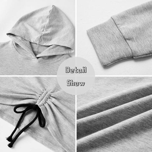Meilidress Kids Girl's Crop Tops Hoodies Long Sleeve Cute Drawstring Pullover Sweatshirts in Saudi Arabia