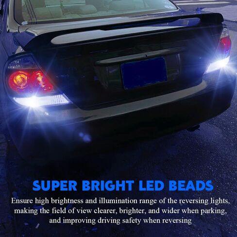 4pcs LED مصابيح عكسية ، أضواء احتياطية للسيارات ، T15 4014 45SMD شرائح النسخ الاحتياطي المصابيح العكسية ، إكسسوارات سيارة مكابح مصابيح مكابح ساطعة ساطعة لشاحنات السيارات (بيضاء) in Kuwait