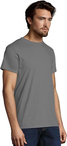 Hanes Men's Nano Premium Cotton T-Shirt (Pack of 2), Light Blue, Medium in Saudi Arabia