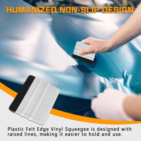 10pcs Vinyl Squeegee Felt Edge Squeegee, 4 Inch Felt Squeegee Applicator Tool Scraper Tool with Soft Felt Cloth Universal for Car Vinyl Wrap, Window Tint, Wallpaper, Decal Sticker (White) in Saudi Arabia