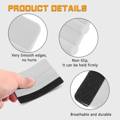 10pcs Vinyl Squeegee Felt Edge Squeegee, 4 Inch Felt Squeegee Applicator Tool Scraper Tool with Soft Felt Cloth Universal for Car Vinyl Wrap, Window Tint, Wallpaper, Decal Sticker (White) in Saudi Arabia