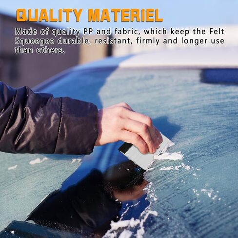 10pcs Vinyl Squeegee Felt Edge Squeegee, 4 Inch Felt Squeegee Applicator Tool Scraper Tool with Soft Felt Cloth Universal for Car Vinyl Wrap, Window Tint, Wallpaper, Decal Sticker (White) in Saudi Arabia