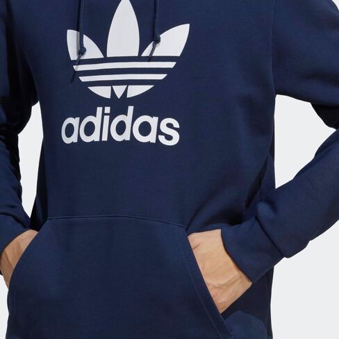 adidas Originals Men's Adicolor Classics Trefoil Hoodie, Black/White, XX-Large in Saudi Arabia