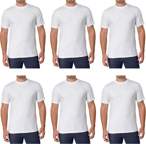 Kirkland Signature Men's Crew Neck Tee 100% Combed Heavyweight Cotton T-Shirts (Pack of 6) in Kuwait