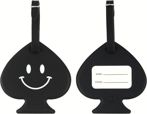 Fenice Vegan Pu Leather Smiley اسم الوجه علامة مع إغلاق حزام حزام لحزام لحقيبة حقيبة الأملاء (صفراء الذروة) in Kuwait