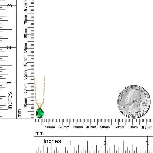 Gem Stone King 10K Yellow Gold 7X5MM Oval Gemstone Birthstone Solitaire Pendant Necklace | Gold Necklace for Women | 18 Inch Gold Chain in Saudi Arabia