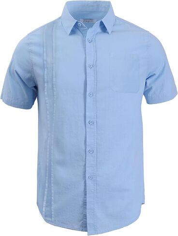 JEKAOYI Mens Casual Long Sleeve Cotton Linen Shirts Buttons Down Solid Plain Roll-Up Sleeve Summer Beach Shirts in Saudi Arabia