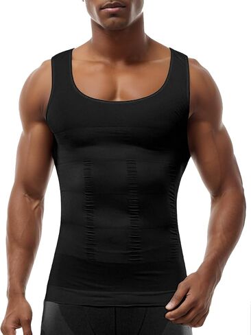 Mens Slimming Body Shaper Vest Chest Compression Shirt Workout Tank Tops Abs Abdomen Undershirts Tummy Control in Kuwait