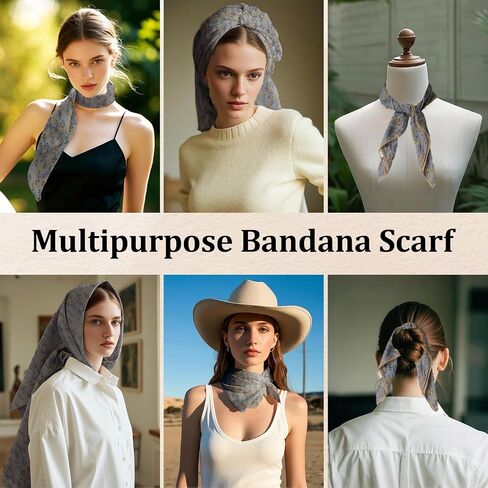 Cotton Bandanas for Women Girls, Hair Bandana Floral Head Scarf, Headband, Handkerchief, 27x27 inch in Saudi Arabia
