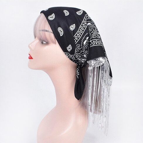 Clobeau Disco مهزلة Bandana Cowboy Cowgirl Western Bachelorette Bandanas Sparkly Rhinestone Fringe Bandanas for Women Men in Saudi Arabia