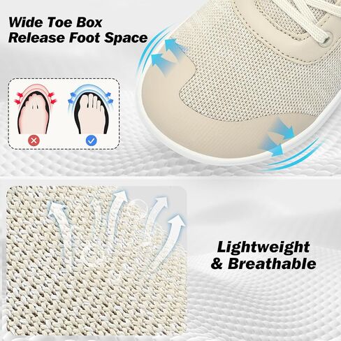 Wide Toe Box Shoes for Women - Minimalist Barefoot Shoes Zero Drop Casual Comfortable Athletic Walking Wide Width Fashion Sneakers for Swelling Bunion Plantar Fasciitis Foot in Saudi Arabia