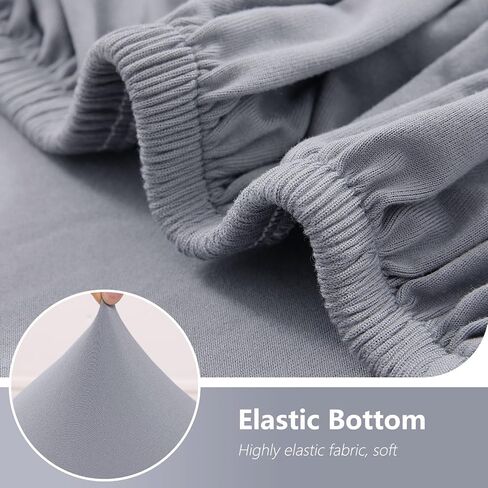 hyha 4 Pieces Couch Covers for 3 Cushion Couch, Sofa Covers Washable Soft Sofa Slipcovers, Stretch Couch Covers for Dogs, Furniture Protector with Elastic Straps (Sofa, Dark Gray) in Kuwait