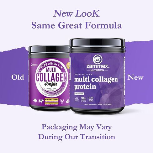 Zammex Multi Collagen Peptides, 5 Types of Hydrolyzed Collagen Unflavored Protein Powder, 60 Serving, Premium Grass-Fed Beef, Chicken, Wild Fish, Eggshell, Keto & Paleo Friendly, Easy Mix in Saudi Arabia