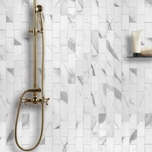قشر بلاط المترو و packsplash (مركب الحجر الفاخر - Sapphrie Illusion10x12.5 Mosaic 10pc/PK) للمطبخ ، الحمام ، العربة ، لهجات الجدران - قابلة للإزالة ، أفضل قيمة لإعادة تشكيلها in Kuwait