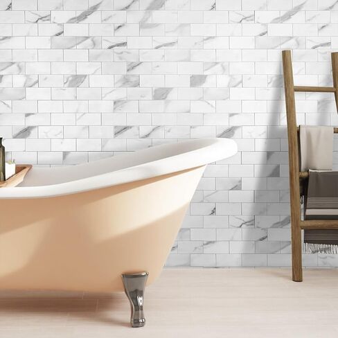 قشر بلاط المترو و packsplash (مركب الحجر الفاخر - Sapphrie Illusion10x12.5 Mosaic 10pc/PK) للمطبخ ، الحمام ، العربة ، لهجات الجدران - قابلة للإزالة ، أفضل قيمة لإعادة تشكيلها in Kuwait