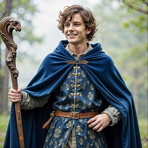 JIURUN زي الهالوين عباءة عصر النهضة مع غطاء محرك السيارة، عباءة مخملية بقلنسوة على شكل هوبيت من القرون الوسطى للرجال والنساء in Kuwait