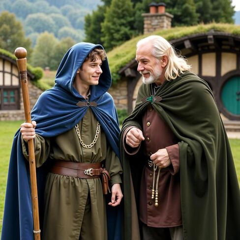 JIURUN زي الهالوين عباءة عصر النهضة مع غطاء محرك السيارة، عباءة مخملية بقلنسوة على شكل هوبيت من القرون الوسطى للرجال والنساء in Kuwait