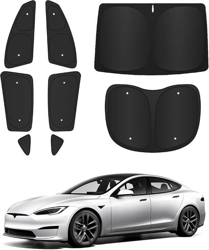 10pcs زجاج الأمامي ظلال الشمس ل Tesla Model X 2016-2024 ، الجانبية الأمامية والخلفية نافذة الشمس شمس Sun Visor الحماية من الخصوصية المعزولة للدرع المعزول للتخييم ، والقيلولة ، والاسترخاء in Kuwait