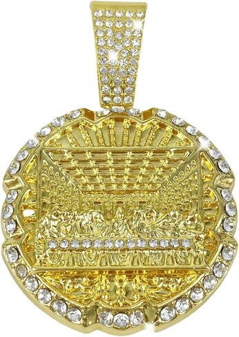Hip-hop Cuban Chain, Rhinestone Pendant Necklace Jewelry For Men，Men's Fashion Jewelry，Women's Jewelry in Saudi Arabia