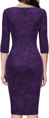 Miusol Women's Retro Ruffle Style 3/4 Sleeve Sparkly Cocktail Dress in Saudi Arabia