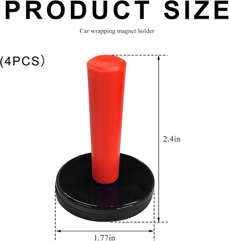 4 PCS Vinyl Wrap Magnets for Cars Wrap, Car Tinting Crafts Sign Making Position Tools Magnets Holder, Magnetic Support Tints Gripper Tool for Car Wrapping Applications (Red) in Kuwait