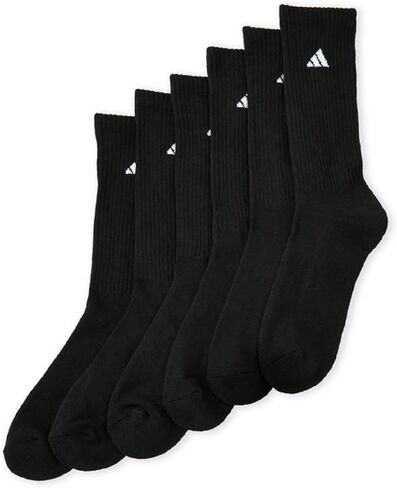 Adidas Men's Athletic Sport Moisture Wicking Cushioned Crew Socks 6-Pack/ 6-Pair (Shoe Size 6-12) (White/Grey) in Saudi Arabia