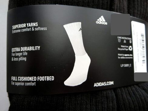 Adidas Men's Athletic Sport Moisture Wicking Cushioned Crew Socks 6-Pack/ 6-Pair (Shoe Size 6-12) (White/Grey) in Saudi Arabia